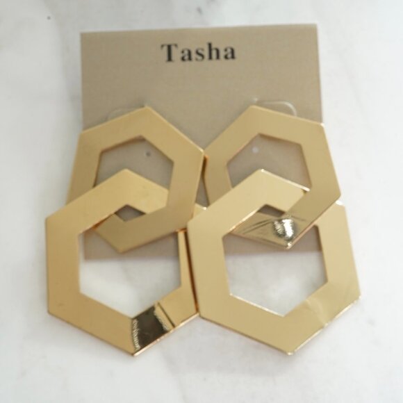 4/$25 TASHA Hexagonal Earrings - Picture 1 of 4
